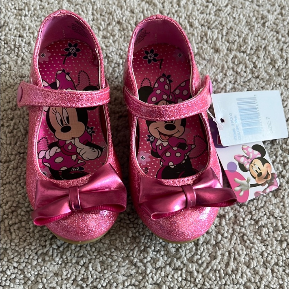 Disney Minnie Mouse Pink Glitter Kids Shoes